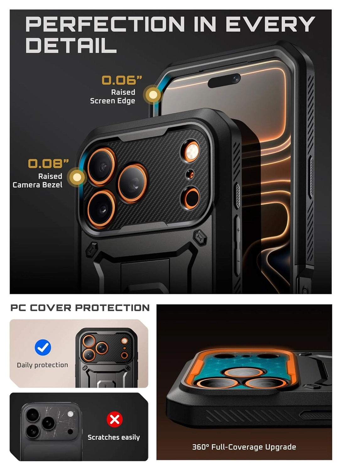 SUPCASE UB Pro Apple iPhone 17 Pro Hoesje Full Protect Kickstand Zwart afbeelding 8