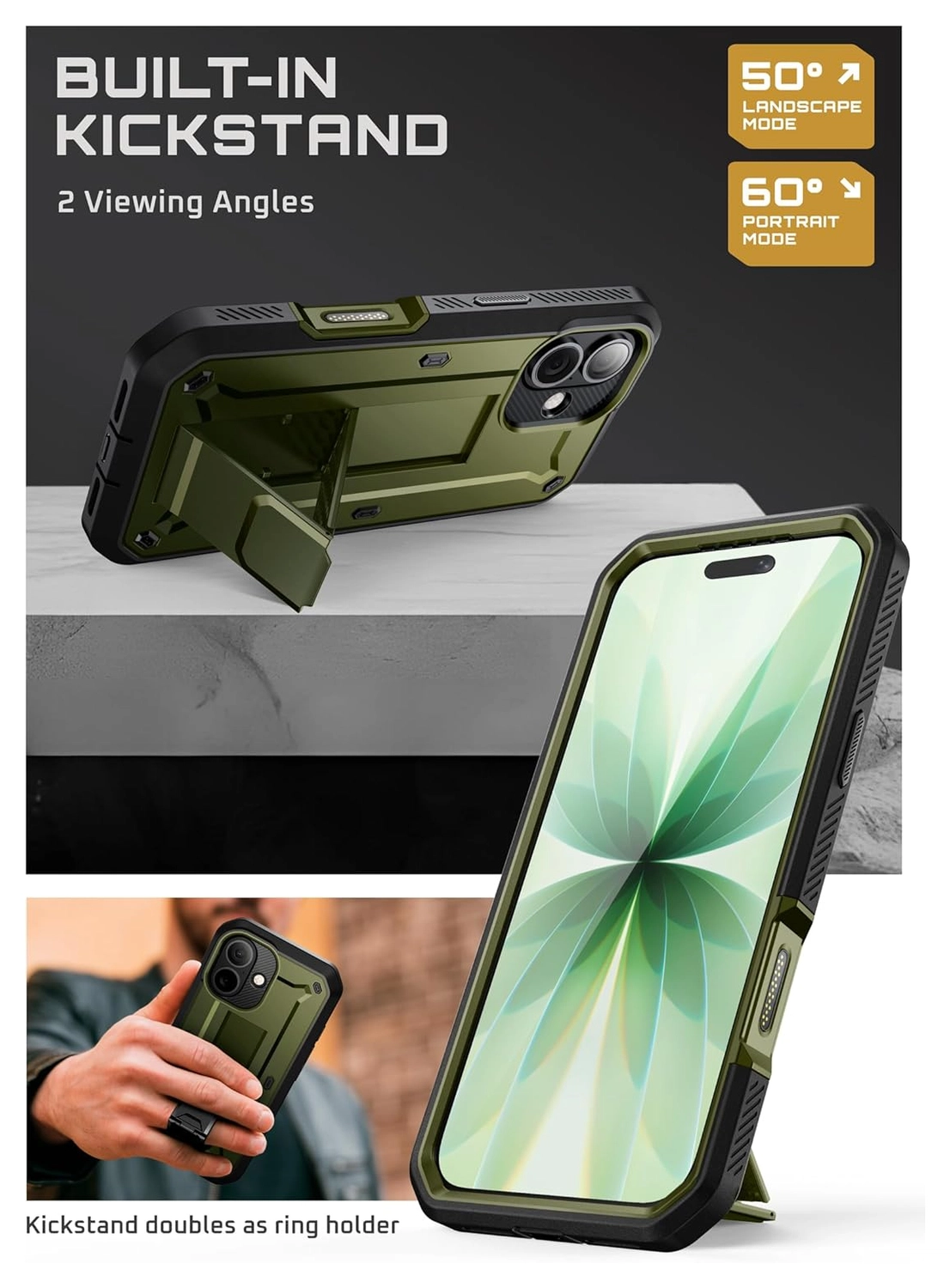 SUPCASE UB Pro Apple iPhone 17 Hoesje Full Protect Kickstand Groen afbeelding 6