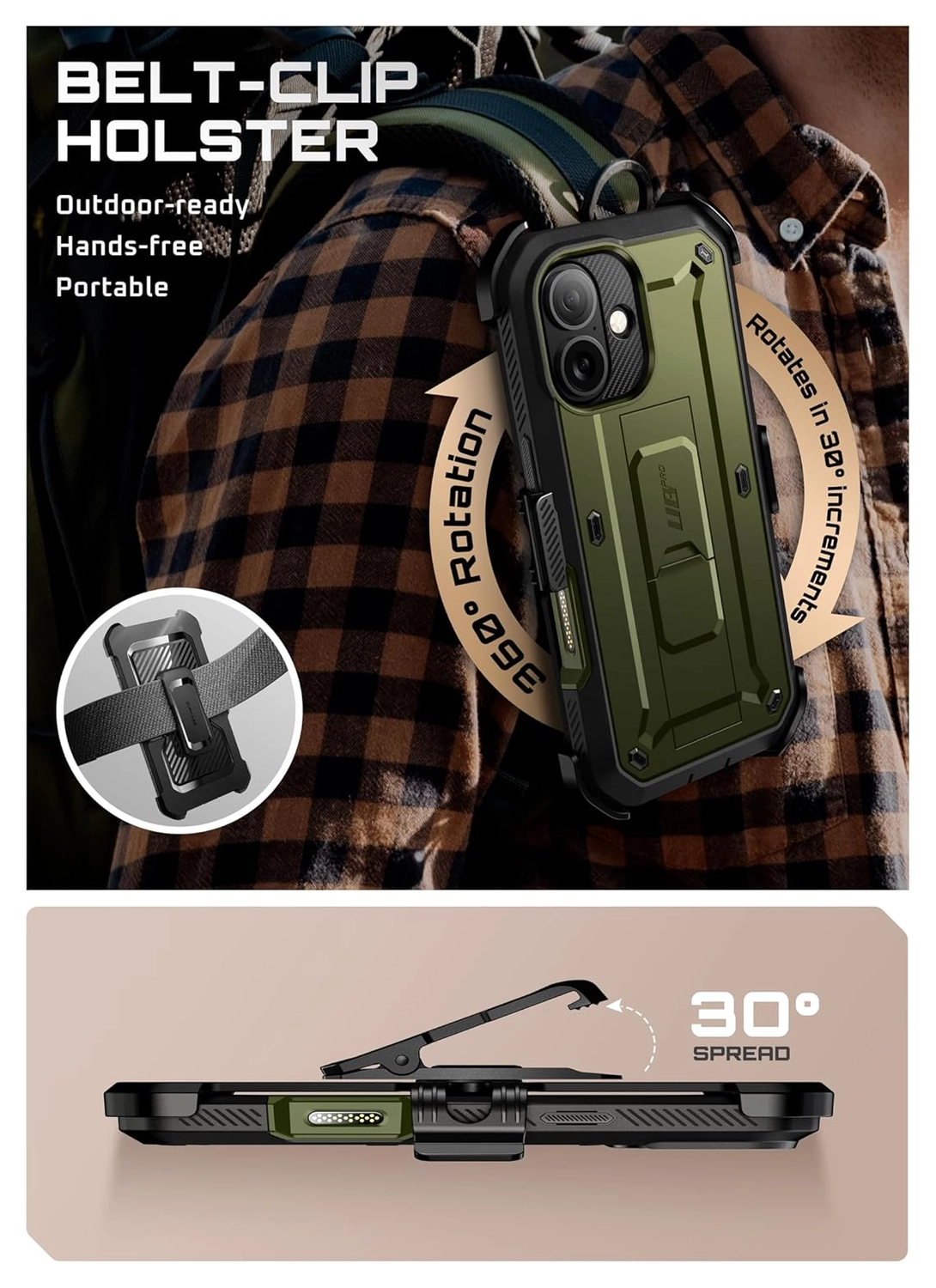 SUPCASE UB Pro Apple iPhone 17 Hoesje Full Protect Kickstand Groen afbeelding 9