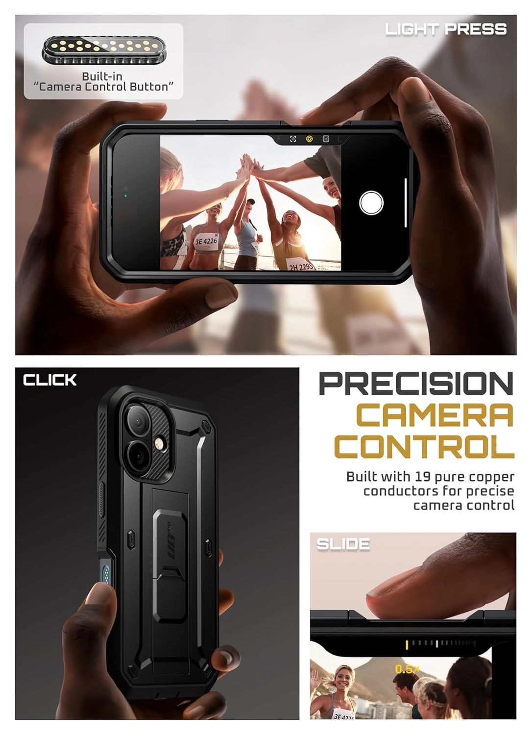 SUPCASE UB Pro Apple iPhone 17 Hoesje Full Protect Kickstand Zwart afbeelding 5