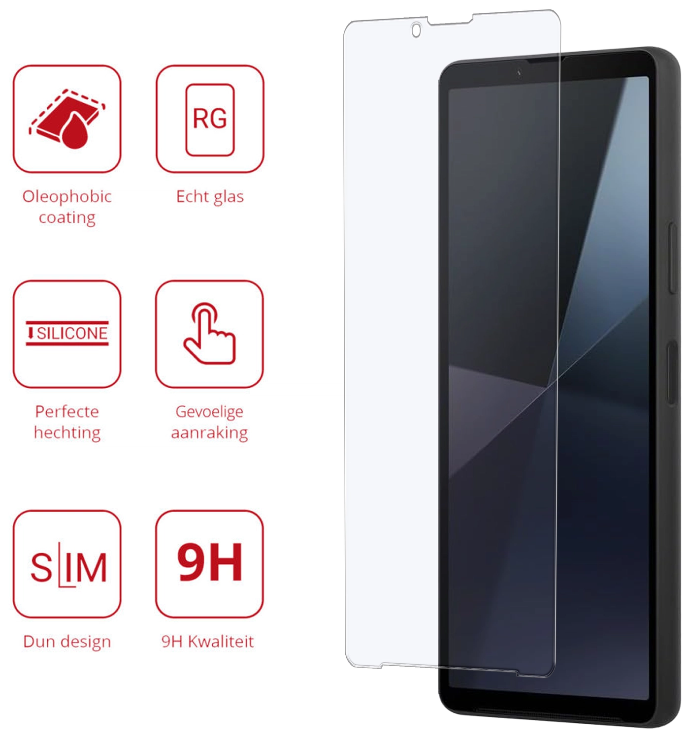 Rosso Sony Xperia 10 VII 9H Tempered Glass Screen Protector afbeelding 2
