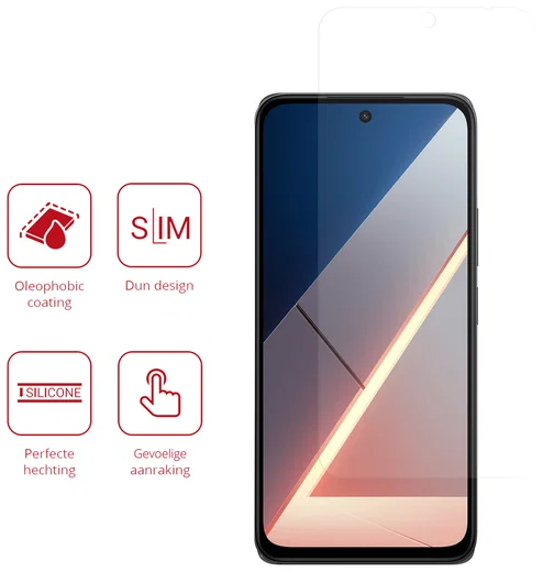 Rosso Xiaomi Poco M7 Screen Protector Case Friendly Folie Duo Pack afbeelding 2
