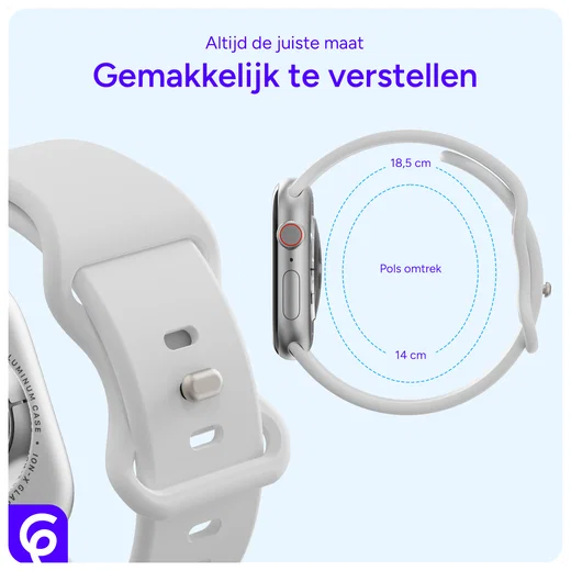 SBG Siliconen - Apple Watch Bandje - 1-11/SE - 38/40/41/42MM - Wit afbeelding 5