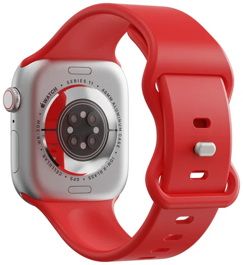 SBG Siliconen - Apple Watch Bandje - 1-11/SE - 38/40/41/42MM - Rood afbeelding 8