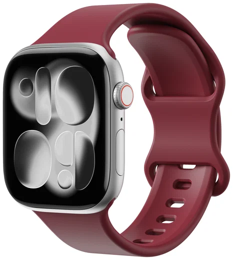 SBG Siliconen - Apple Watch Bandje - 1-11/SE - 38/40/41/42MM - Bordeaux afbeelding 1