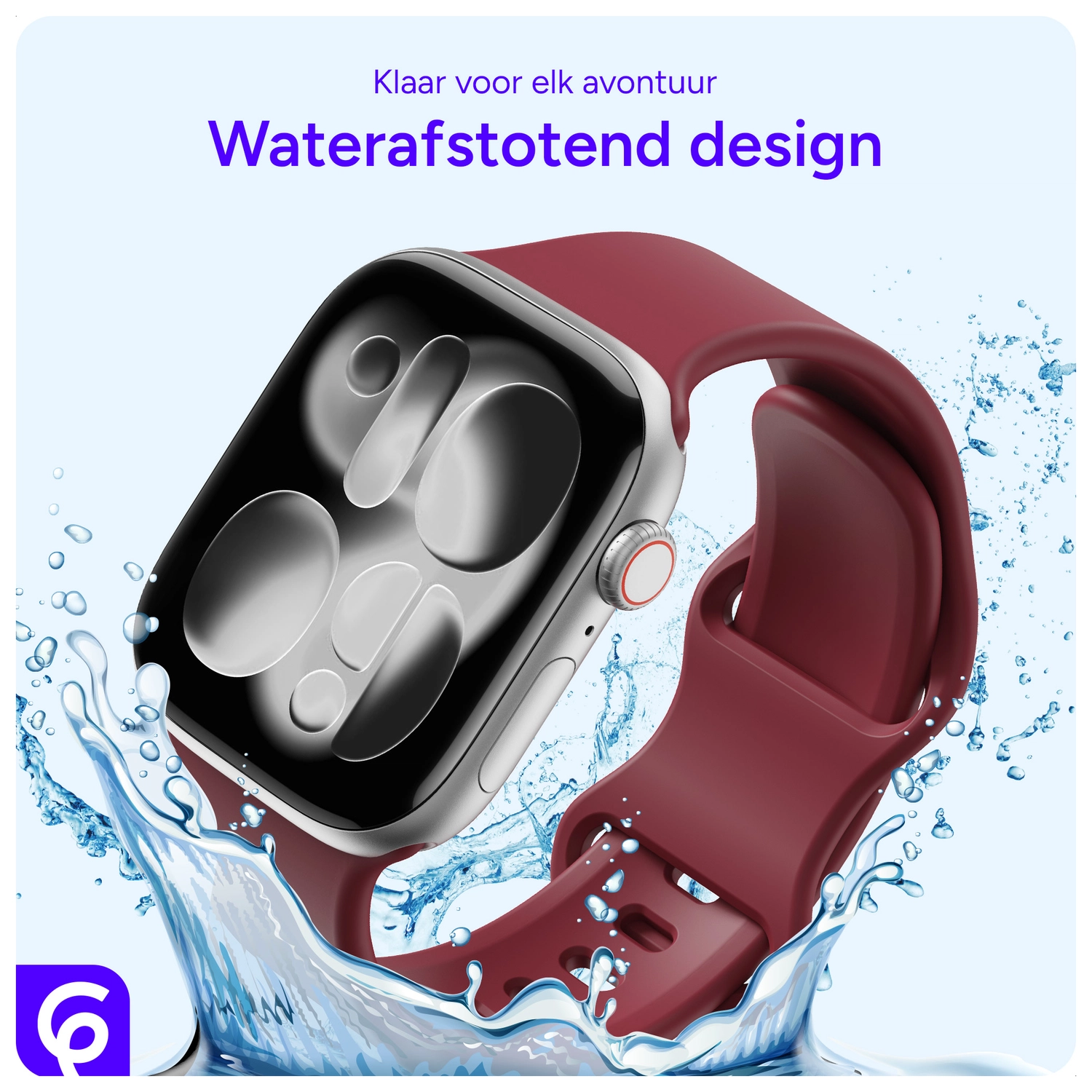 SBG Siliconen - Apple Watch Bandje - 1-11/SE - 38/40/41/42MM - Bordeaux afbeelding 2