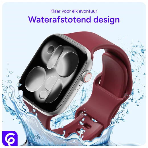 SBG Siliconen - Apple Watch Bandje - 1-11/SE - 38/40/41/42MM - Bordeaux afbeelding 2