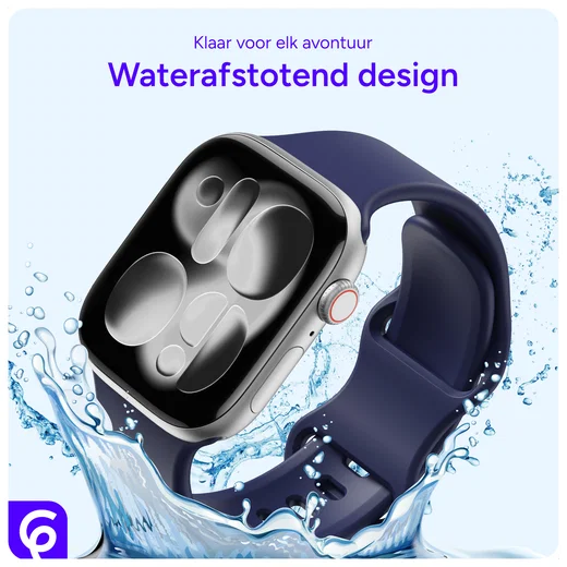 SBG Siliconen - Apple Watch Bandje - 1-11/SE - 38/40/41/42MM - Midnight Blue afbeelding 2