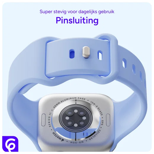SBG Siliconen - Apple Watch Bandje - 1-11/SE - 38/40/41/42MM - Licht Paars afbeelding 3