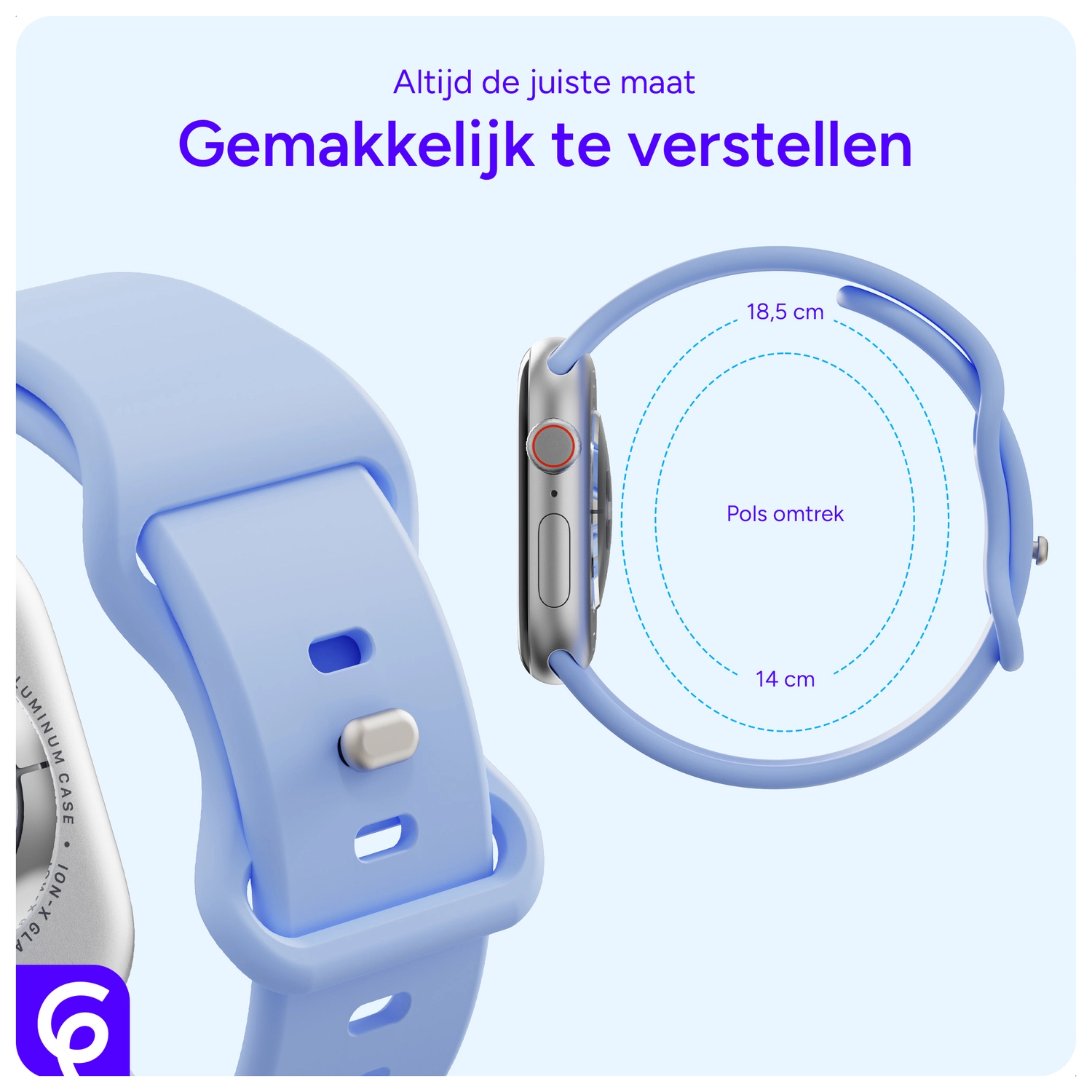 SBG Siliconen - Apple Watch Bandje - 1-11/SE - 38/40/41/42MM - Licht Paars afbeelding 5
