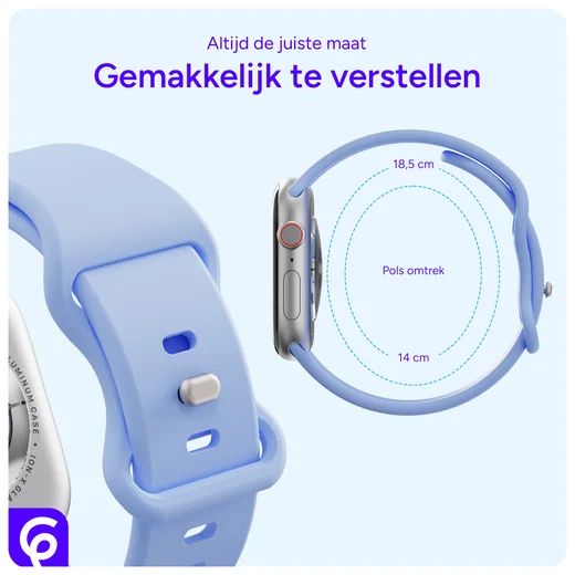 SBG Siliconen - Apple Watch Bandje - 1-11/SE - 38/40/41/42MM - Licht Paars afbeelding 5