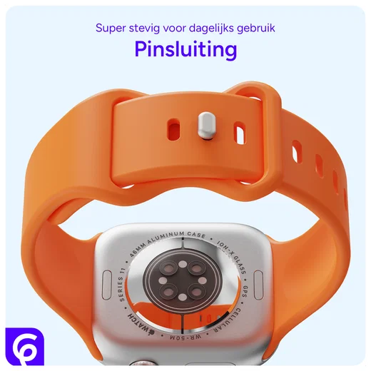 SBG Siliconen - Apple Watch Bandje - 1-11/SE - 38/40/41/42MM - Oranje afbeelding 3