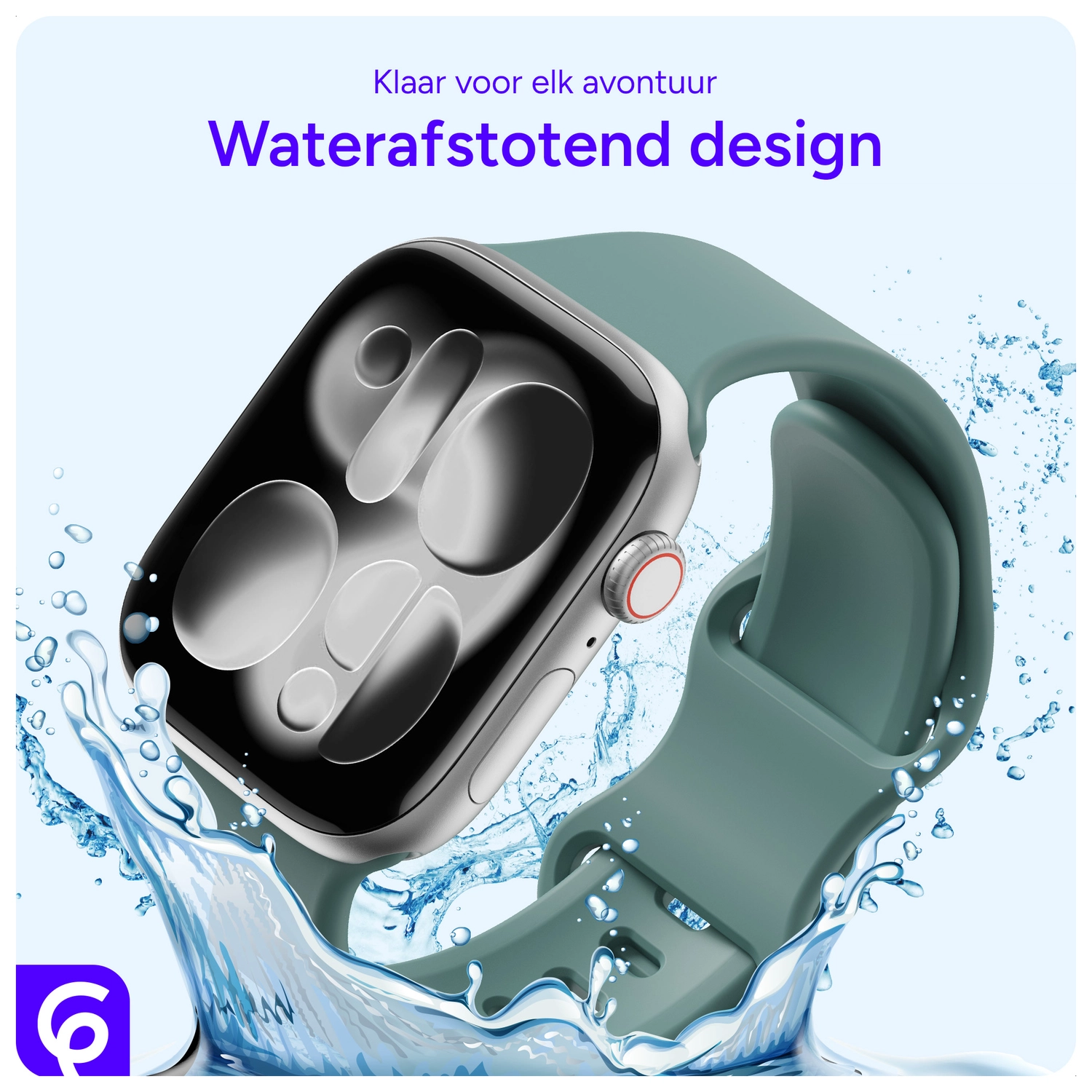 SBG Siliconen - Apple Watch Bandje - 1-11/SE - 38/40/41/42MM - Cactus Groen afbeelding 2