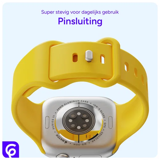 SBG Siliconen - Apple Watch Bandje - 1-11/SE - 38/40/41/42MM - Geel afbeelding 3