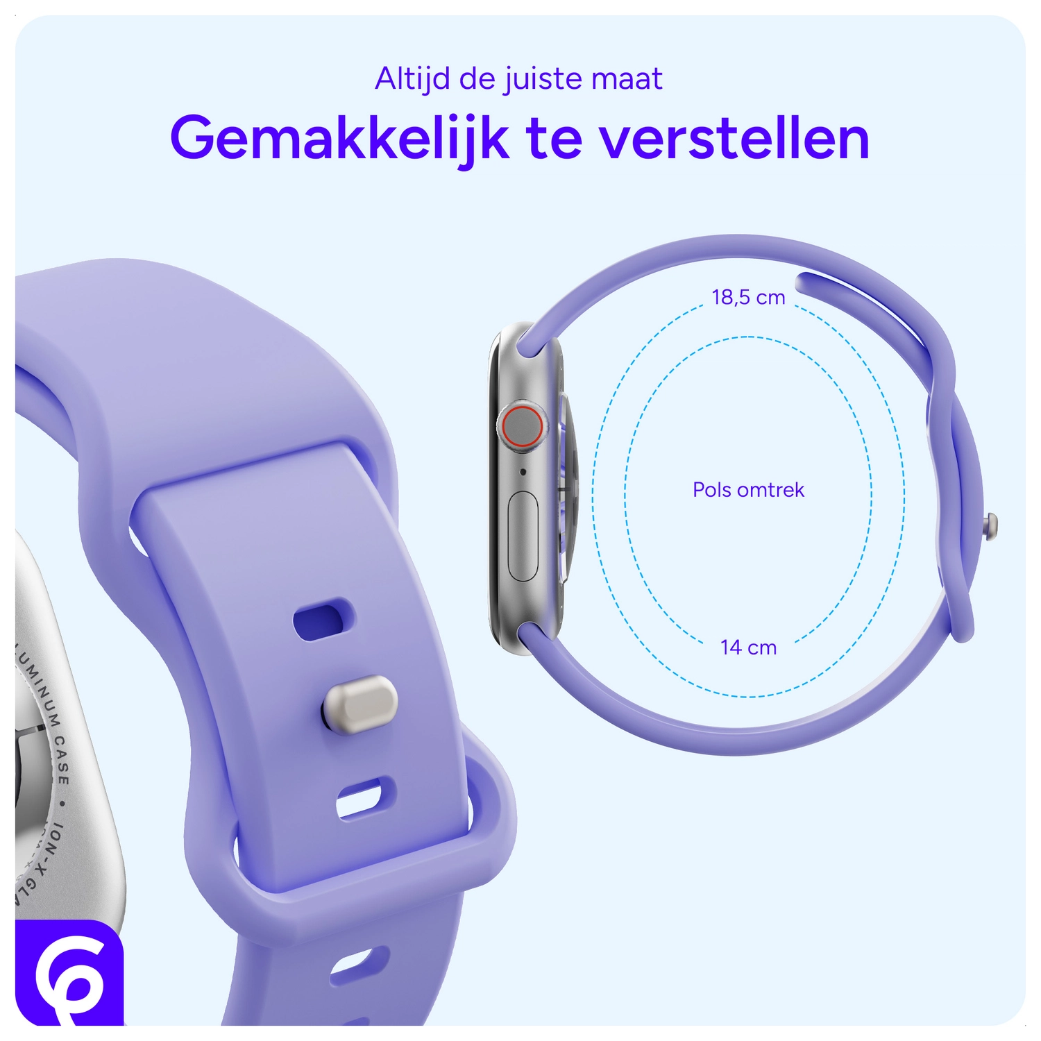 SBG Siliconen - Apple Watch Bandje - 1-11/SE - 38/40/41/42MM - Lila afbeelding 5
