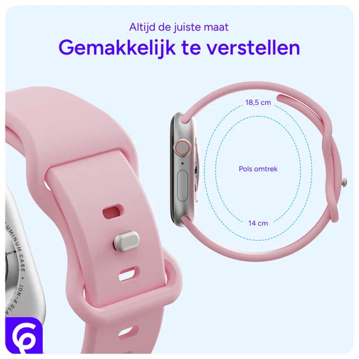 SBG Siliconen - Apple Watch Bandje - 1-12/SE - 38/40/41/42MM - Roze afbeelding 5