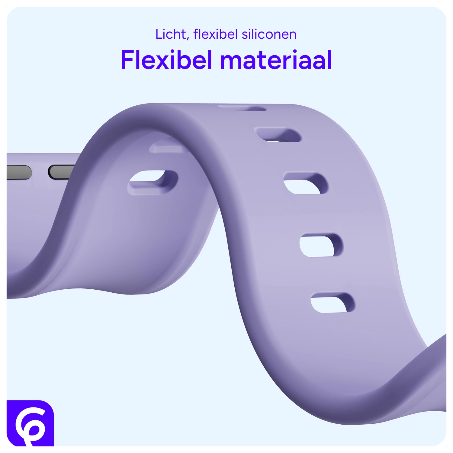 SBG Siliconen - Apple Watch Bandje - 1-11/SE - 38/40/41/42MM - Lavender Grijs afbeelding 4