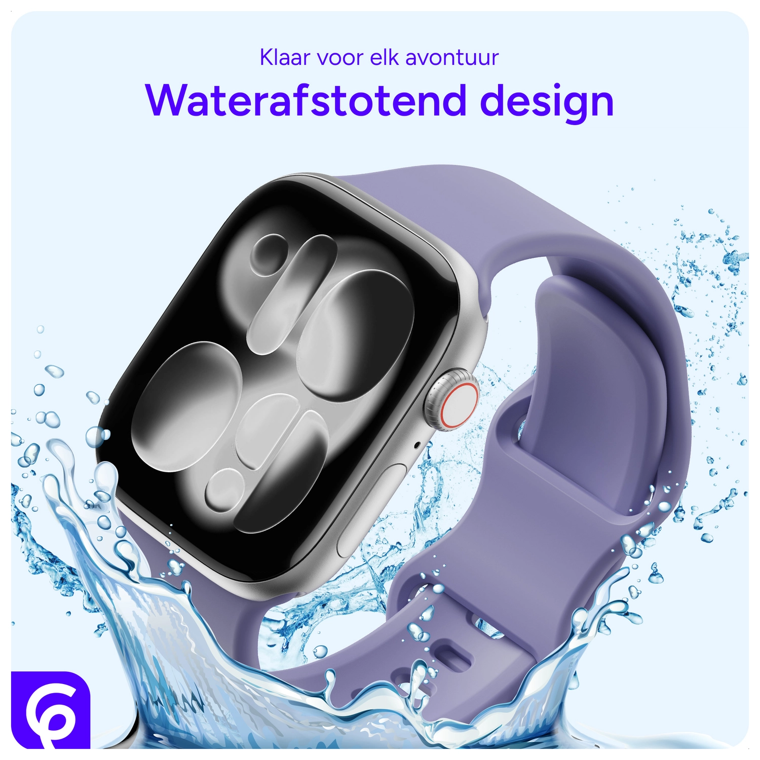 SBG Siliconen - Apple Watch Bandje - 1-11/SE - 38/40/41/42MM - Lavender Grijs afbeelding 2