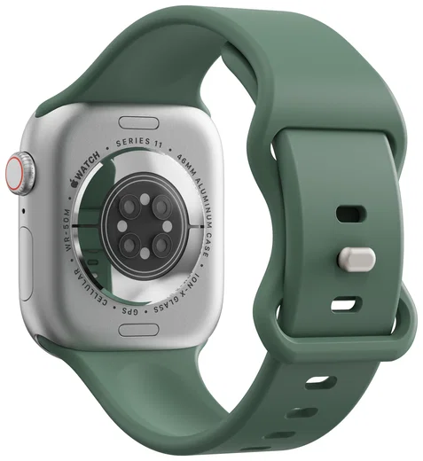 SBG Siliconen - Apple Watch Bandje - 1-11/SE - 38/40/41/42MM - Donker Groen afbeelding 8