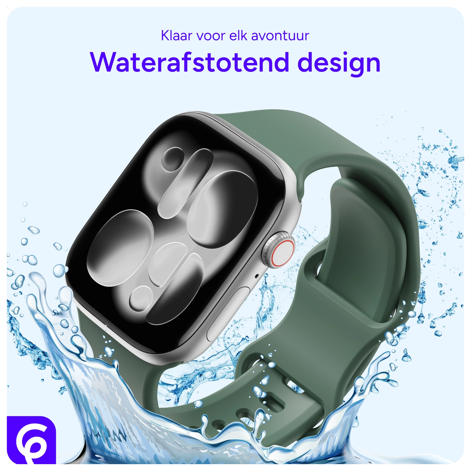 SBG Siliconen - Apple Watch Bandje - 1-11/SE - 38/40/41/42MM - Donker Groen afbeelding 2