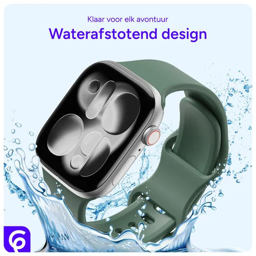 SBG Siliconen - Apple Watch Bandje - 1-11/SE - 38/40/41/42MM - Donker Groen afbeelding 2