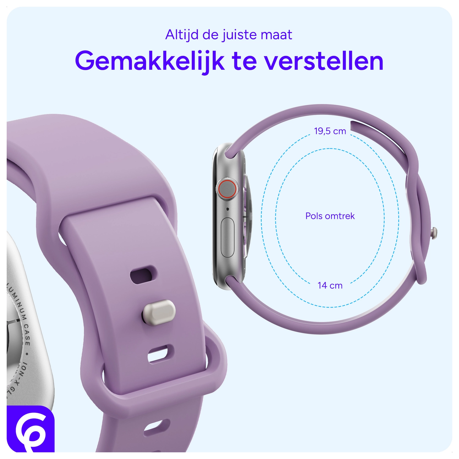 SBG Siliconen - Apple Watch Bandje - 1-11/SE - 38/40/41/42MM - Paars afbeelding 5