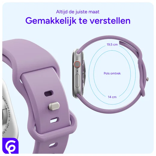 SBG Siliconen - Apple Watch Bandje - 1-11/SE - 38/40/41/42MM - Paars afbeelding 5