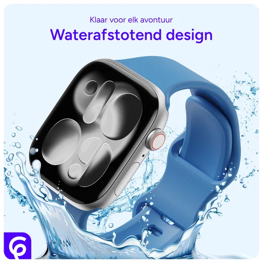 SBG Siliconen - Apple Watch Bandje - 1-11/SE - 38/40/41/42MM - Blauw afbeelding 2