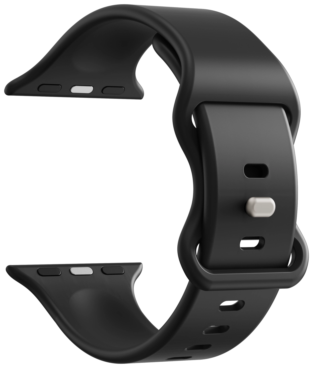 SBG Siliconen Apple Watch Band 1-11/SE/Ultra - 49/46/45/44/42MM - Zwart afbeelding 9