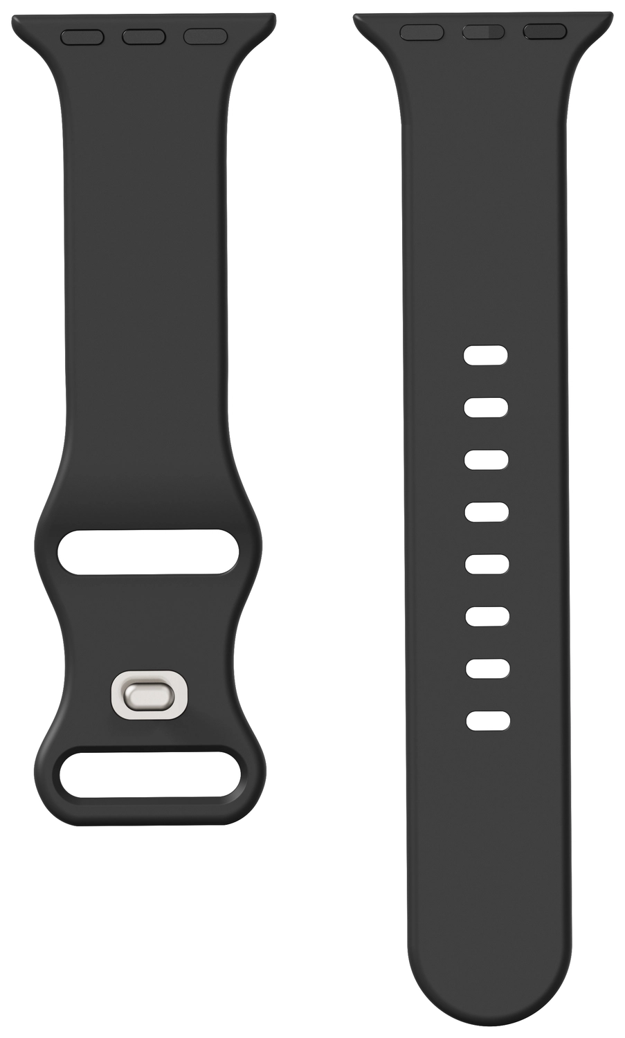 SBG Siliconen Apple Watch Band 1-11/SE/Ultra - 49/46/45/44/42MM - Zwart afbeelding 14