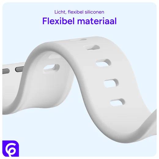 SBG Siliconen Apple Watch Band 1-11/SE/Ultra - 49/46/45/44/42MM - Wit afbeelding 4