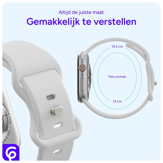SBG Siliconen Apple Watch Band 1-11/SE/Ultra - 49/46/45/44/42MM - Wit afbeelding 5