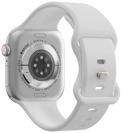 SBG Siliconen Apple Watch Band 1-11/SE/Ultra - 49/46/45/44/42MM - Wit afbeelding 8