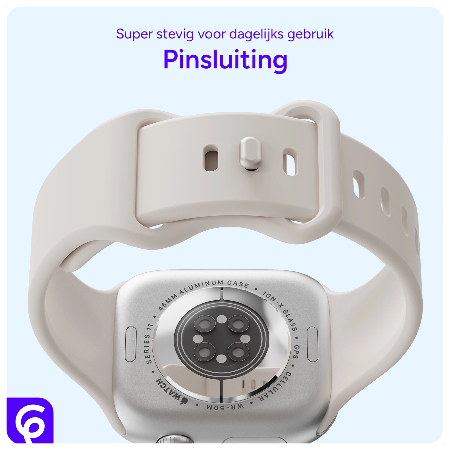 SBG Siliconen Apple Watch Bandje 49/46/45/44/42mm Sterrenlicht afbeelding 3