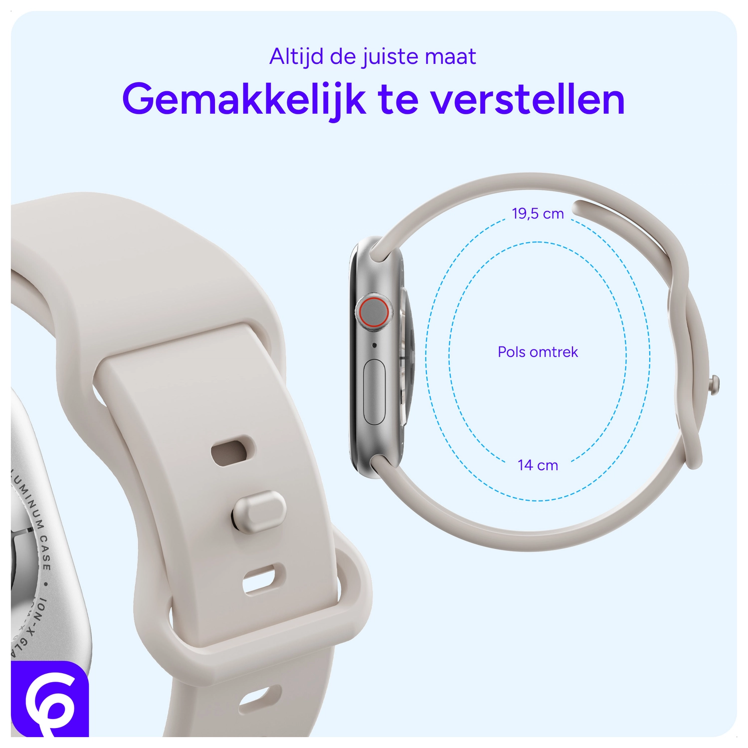 SBG Siliconen Apple Watch Bandje 49/46/45/44/42mm Sterrenlicht afbeelding 5
