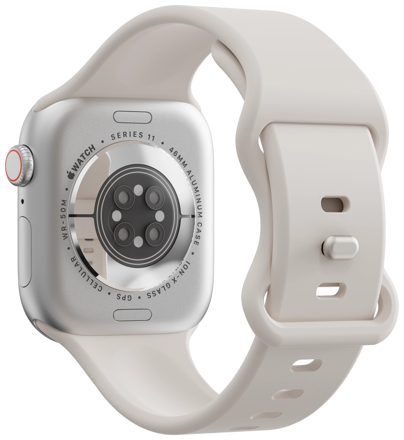 SBG Siliconen Apple Watch Bandje 49/46/45/44/42mm Sterrenlicht afbeelding 8