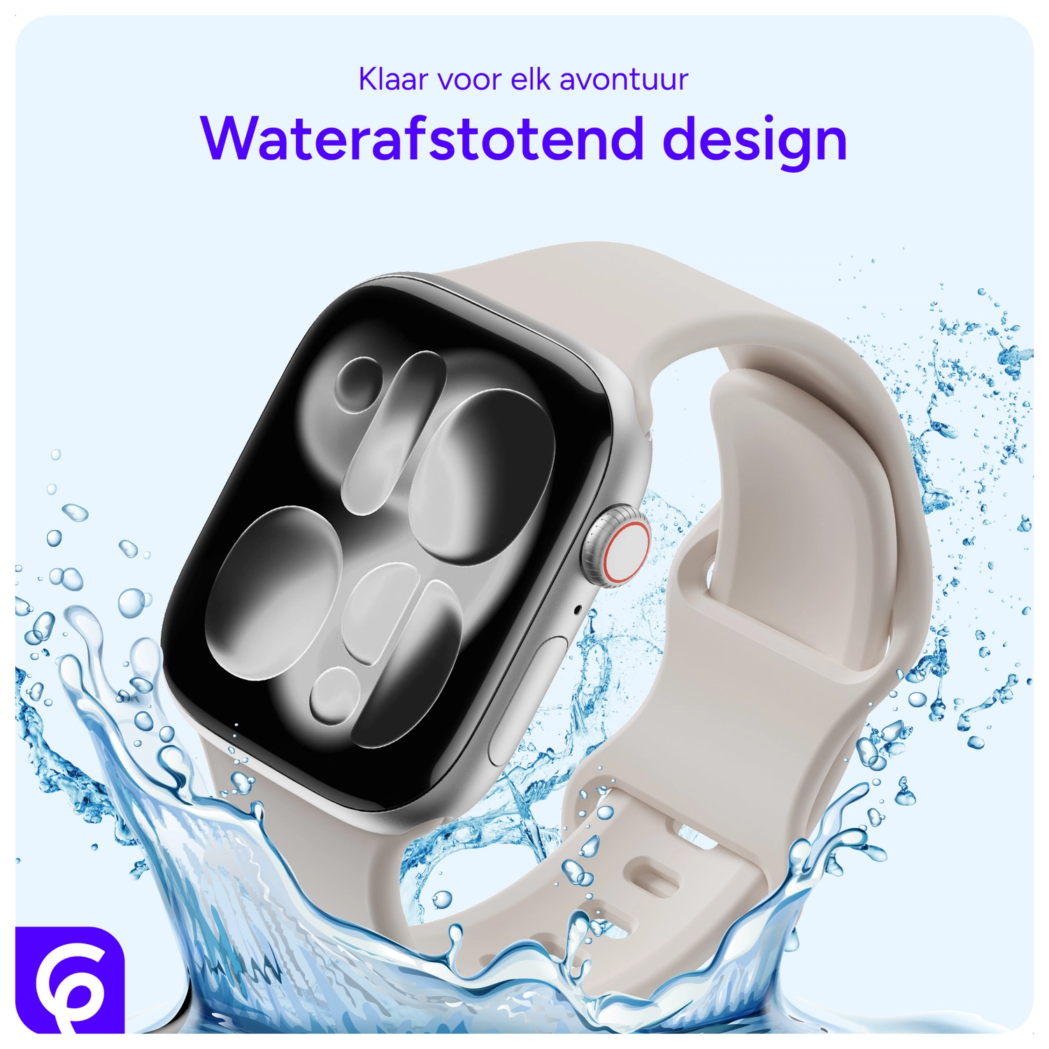 SBG Siliconen Apple Watch Bandje 49/46/45/44/42mm Sterrenlicht afbeelding 2