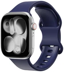 SBG Siliconen Apple Watch Band 1-11/SE/Ultra - 49/46/45/44/42MM - Midnight Blue afbeelding