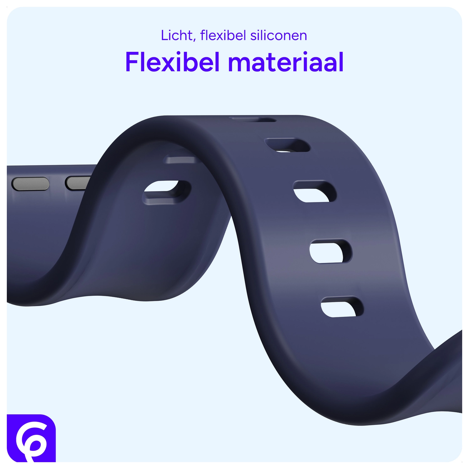 SBG Siliconen Apple Watch Band 1-11/SE/Ultra - 49/46/45/44/42MM - Midnight Blue afbeelding 4