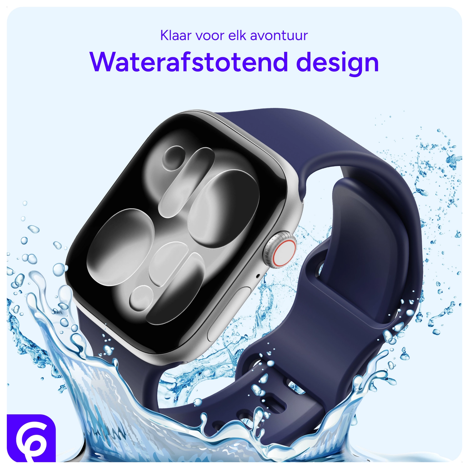 SBG Siliconen Apple Watch Band 1-11/SE/Ultra - 49/46/45/44/42MM - Midnight Blue afbeelding 2