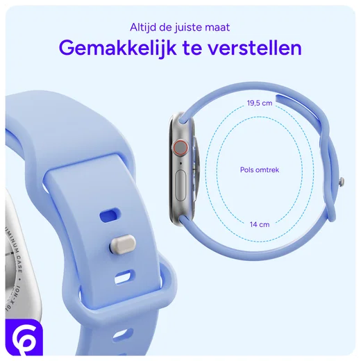 SBG Siliconen Apple Watch Band 1-11/SE/Ultra - 49/46/45/44/42MM - Licht Paars afbeelding 5