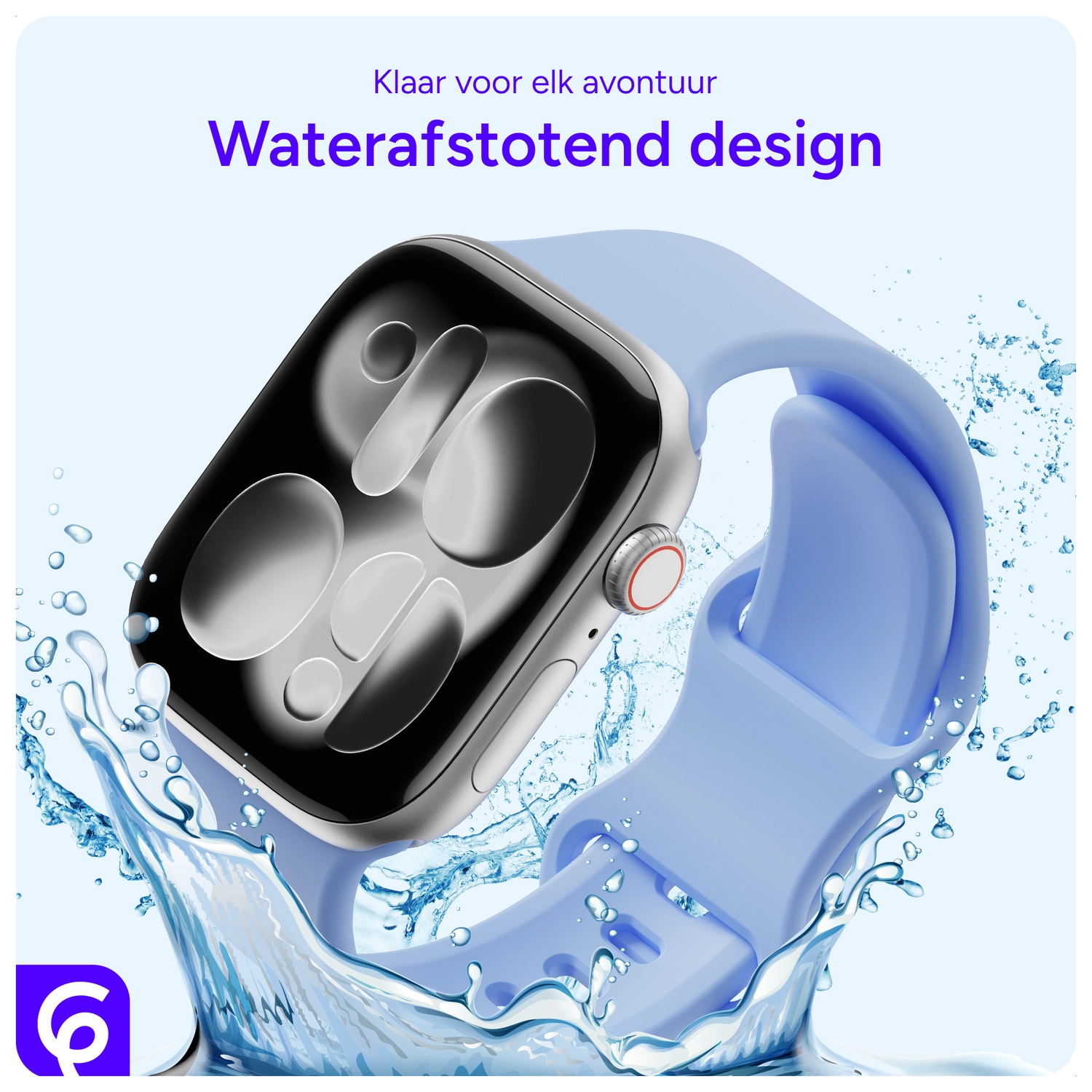 SBG Siliconen Apple Watch Band 1-11/SE/Ultra - 49/46/45/44/42MM - Licht Paars afbeelding 2