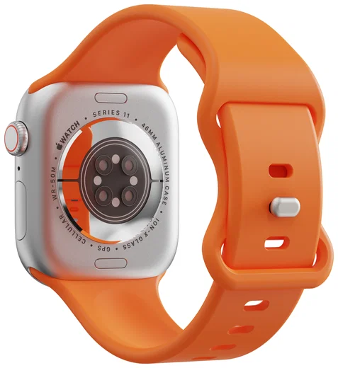 SBG Siliconen Apple Watch Band 1-11/SE/Ultra - 49/46/45/44/42MM - Oranje afbeelding 8