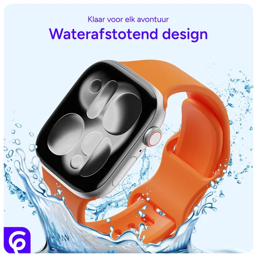 SBG Siliconen Apple Watch Band 1-11/SE/Ultra - 49/46/45/44/42MM - Oranje afbeelding 2