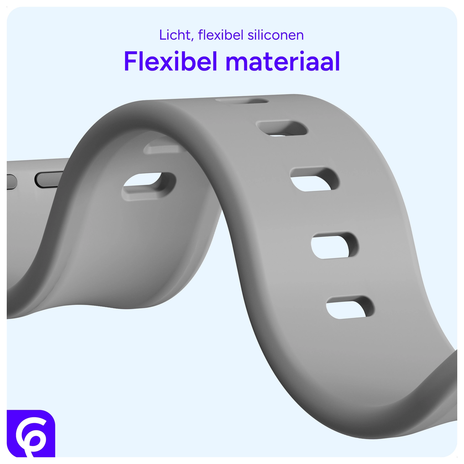 SBG Siliconen Apple Watch Band 1-11/SE/Ultra - 49/46/45/44/42MM - Grijs afbeelding 4