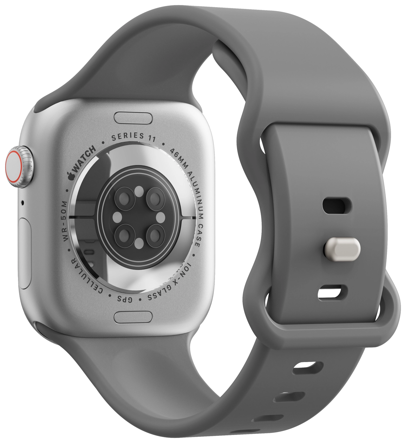 SBG Siliconen Apple Watch Band 1-11/SE/Ultra - 49/46/45/44/42MM - Grijs afbeelding 8