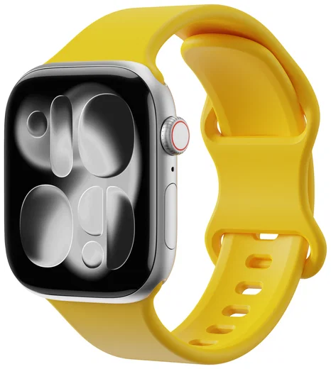 SBG Siliconen Apple Watch Band 1-11/SE/Ultra - 49/46/45/44/42MM - Geel afbeelding 1