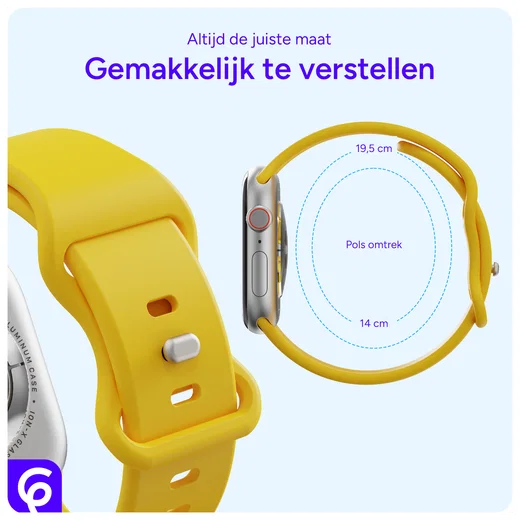 SBG Siliconen Apple Watch Band 1-11/SE/Ultra - 49/46/45/44/42MM - Geel afbeelding 5