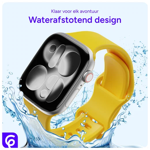 SBG Siliconen Apple Watch Band 1-11/SE/Ultra - 49/46/45/44/42MM - Geel afbeelding 2