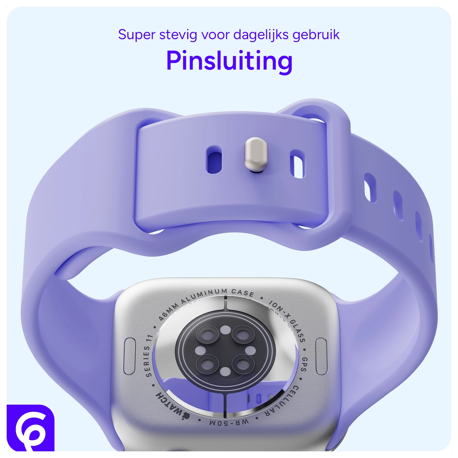SBG Siliconen Apple Watch Band 1-11/SE/Ultra - 49/46/45/44/42MM - Lila afbeelding 3